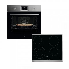 AEG OA5AB21SM + HK624010XB Φούρνος άνω Πάγκου 72lt με Κεραμικές Εστίες Π56εκ. Μαύρος